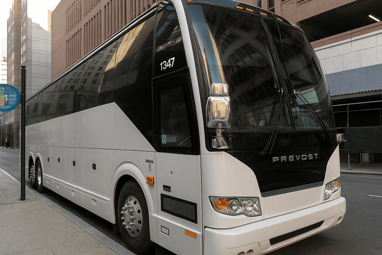 a Charter Bus Rental Visalia coach bus