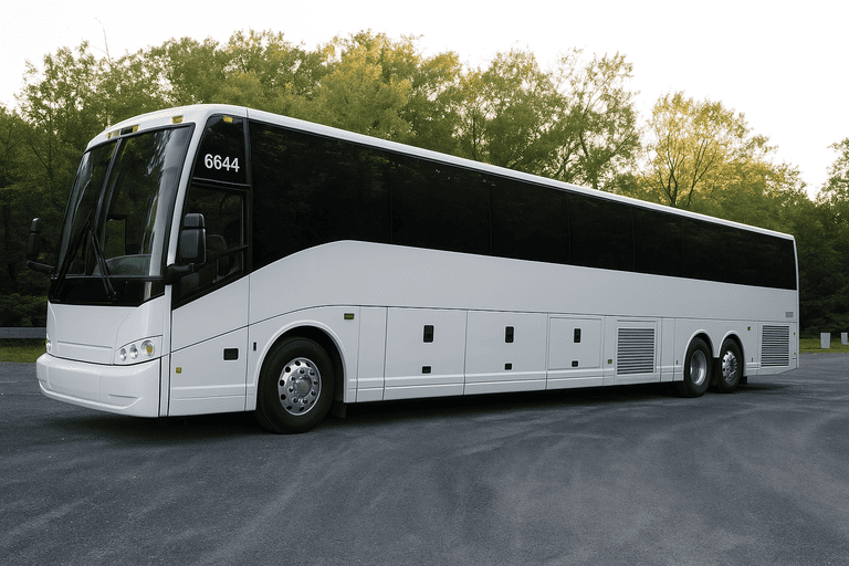 exterior of Charter Bus Rental Visalia coach bus
