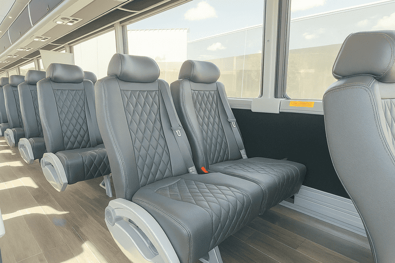 interior of Charter Bus Rental Visalia charter bus